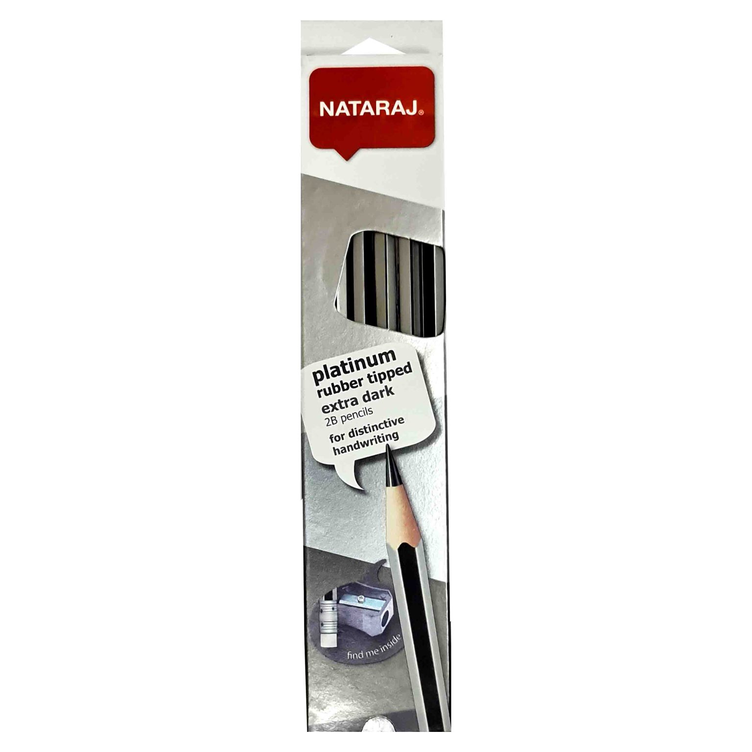 P01584 PENCIL NATARAJ 2B PLATINUM EXTRA DARK WITH ERASER Pran Pen Corner Ltd